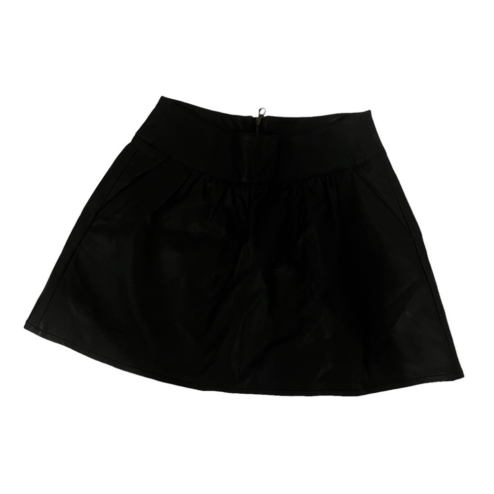 American Eagle Outfitters Black Faux Leather Lined Mini Skirt Size 6 Women’s